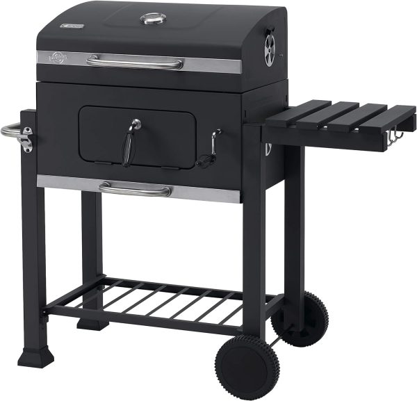 tepro Holzkohlegrill (Grillwagen) Toronto Click, Grillfläche: ca. 56 x 41,5 cm, mit Deckel, Edelstahl-Griff, Grillrost und Thermometer, Auf- und Abbau ohne Schrauben, Maße ca. 115 x 67 x 107 cm 1