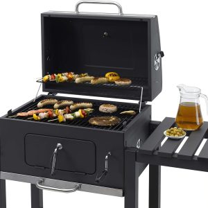 tepro Holzkohlegrill (Grillwagen) Toronto Click, Grillfläche: ca. 56 x 41,5 cm, mit Deckel, Edelstahl-Griff, Grillrost und Thermometer, Auf- und Abbau ohne Schrauben, Maße ca. 115 x 67 x 107 cm 19