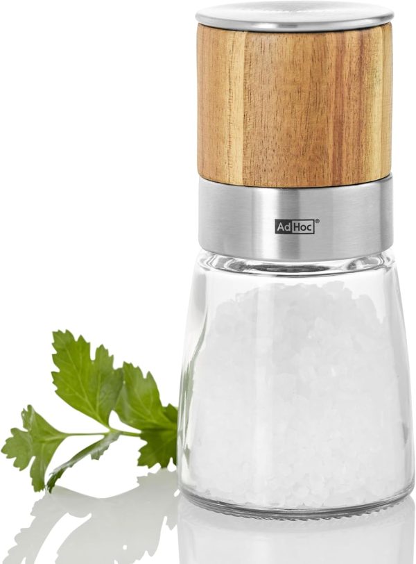 AdHoc MP99 Pfeffer- oder Salzmühle Akasia, Keramik Mahlwerk, Akazienholz/Edelstahl/Glas 2