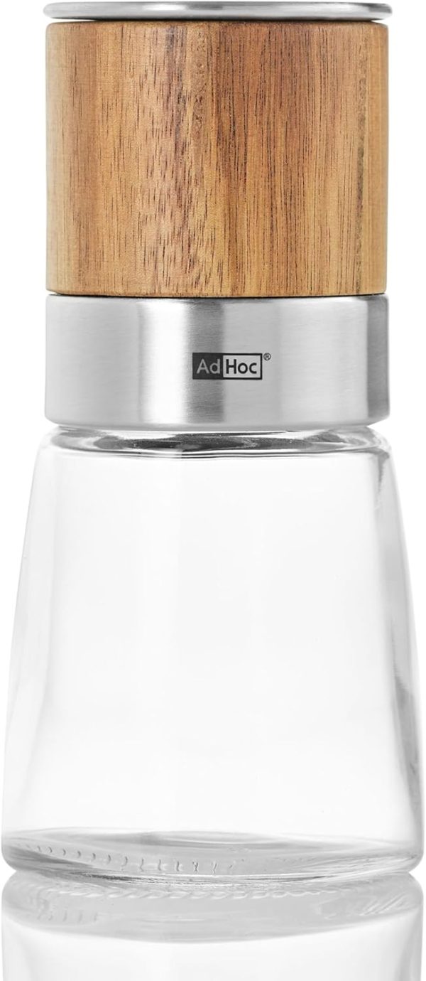 AdHoc MP99 Pfeffer- oder Salzmühle Akasia, Keramik Mahlwerk, Akazienholz/Edelstahl/Glas 3