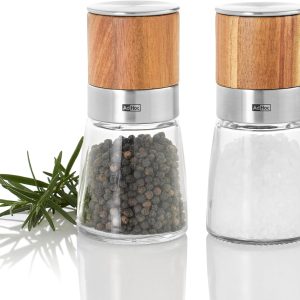 AdHoc MP99 Pfeffer- oder Salzmühle Akasia, Keramik Mahlwerk, Akazienholz/Edelstahl/Glas 10