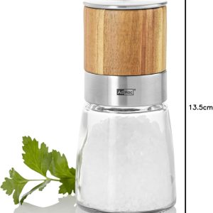 AdHoc MP99 Pfeffer- oder Salzmühle Akasia, Keramik Mahlwerk, Akazienholz/Edelstahl/Glas 12