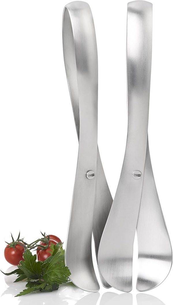 AdHoc SG10 stilvolles Salatbesteck Curve, zweiteiliges Set, Edelstahl 1