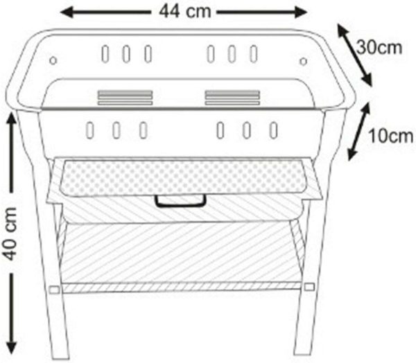 ceki Holzkohlegrill Grill Gartengrill Standgrill schwarz Kohlegrill Camping Grill Mangal OVP (44) 1