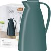 alfi ECO 1,0l, sea pine, Isolierkanne mit hygienischem Hartglaseinsatz aus Kunststoff, Drehverschluss mit bequemer Drucktaste, Ausgießen mit einer Hand, ideal als Kaffeekanne, Teekanne, BPA-frei 5