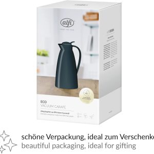 alfi ECO 1,0l, sea pine, Isolierkanne mit hygienischem Hartglaseinsatz aus Kunststoff, Drehverschluss mit bequemer Drucktaste, Ausgießen mit einer Hand, ideal als Kaffeekanne, Teekanne, BPA-frei 14