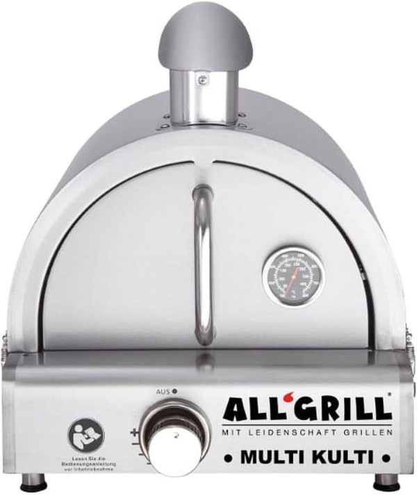ALL GRILL Allgrill Multi-KULTI Set 4 zündgesichert - Gasgrill + Pizzahaube + Pizzastein + Gusspfanne 1