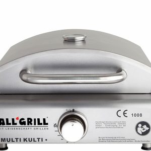 ALL GRILL Allgrill Multi-KULTI Set 4 zündgesichert - Gasgrill + Pizzahaube + Pizzastein + Gusspfanne 10