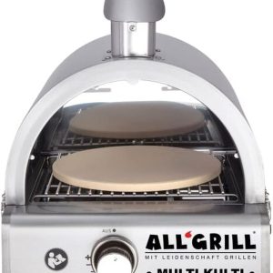 ALL GRILL Allgrill Multi-KULTI Set 4 zündgesichert - Gasgrill + Pizzahaube + Pizzastein + Gusspfanne 12