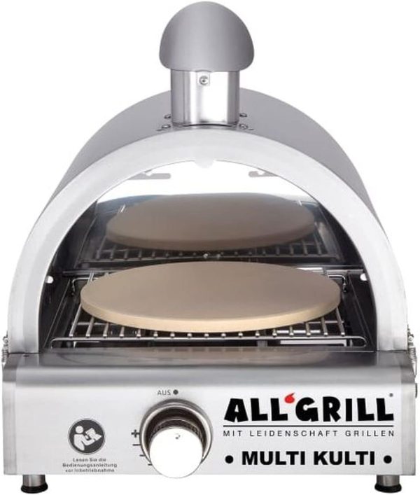 ALL GRILL Allgrill Multi-KULTI Set 4 zündgesichert - Gasgrill + Pizzahaube + Pizzastein + Gusspfanne 3