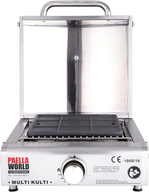 ALL GRILL Allgrill Multi-KULTI Set 4 zündgesichert - Gasgrill + Pizzahaube + Pizzastein + Gusspfanne 7