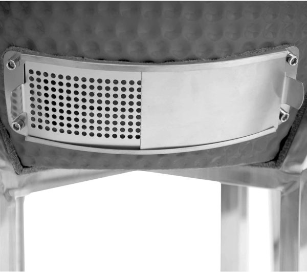 BBQ-Toro Kamado Grill Ø 52 cm "KURO", Grau | Holzkohlegrill mit Bambusablage, Thermometer, Holzgriff, Rollen | Keramikgrill Kamado, Keramik Grill mit Aktivbelüftung, Grill mit Ablage 8