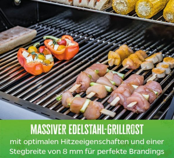 Grillfürst Gasgrill G401E - 4-Brenner Edelstahl, Einbau Gasgrill mit Sichtscheibe, Outdoorküchen Grill mit doppelwandigem Deckel und Edelstahl-Rosten, Built In Modell 5