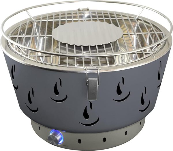 JAK BBQ Airbroil XL J 101 Holzkohlegrill Grau Tischgrill Holzkohlegrill mit regulierbarer Belüftung inklusive Transporttasche Outdoor Campinggrill 4