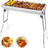 AGM Holzkohlegrill 680x320x730mm | großer faltbarer BBQ Grill | dicker Edelstahl | für Picknick, Reisen, Garten, Camping 26