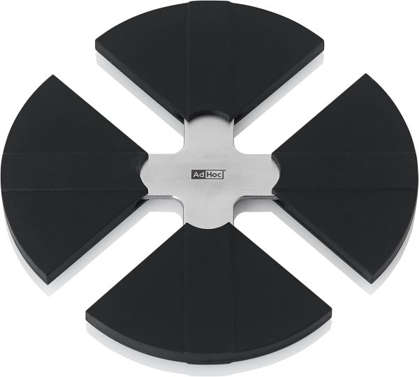 AdHoc TU41 ausziehbarer und Rutschfester Topfuntersetzer Flex, Silikon/Edelstahl 1