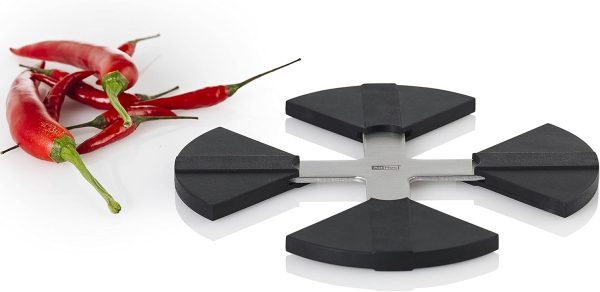 AdHoc TU41 ausziehbarer und Rutschfester Topfuntersetzer Flex, Silikon/Edelstahl 2