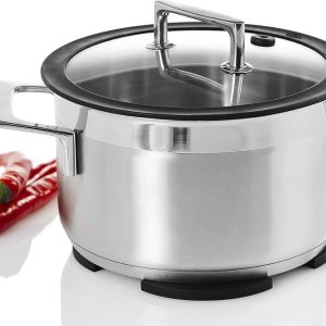 AdHoc TU41 ausziehbarer und Rutschfester Topfuntersetzer Flex, Silikon/Edelstahl 13