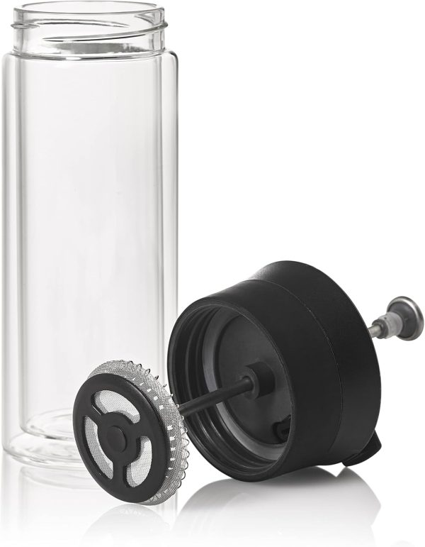 AdHoc TT25 French Press Becher THERMO-GLASS, 300 ml (ohne Kaffee), Glas/Edelstahl/Kunststoff/Silikon 3