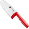 ZWILLING Twinny Kinderkochmesser, 10 cm, mit Fingerschutz, Edelstahl, Abgerundete Klingenform, Kindgerechtes Design, Kunststoffgriff, Rot 50