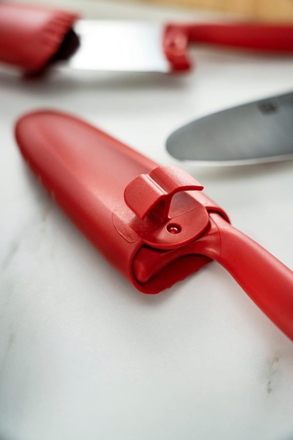 ZWILLING Twinny Kinderkochmesser, 10 cm, mit Fingerschutz, Edelstahl, Abgerundete Klingenform, Kindgerechtes Design, Kunststoffgriff, Rot 6