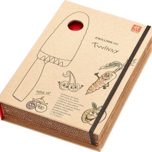 ZWILLING Twinny Kinderkochmesser, 10 cm, mit Fingerschutz, Edelstahl, Abgerundete Klingenform, Kindgerechtes Design, Kunststoffgriff, Rot 21