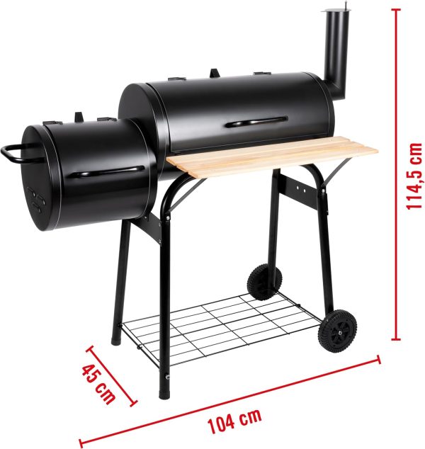 BBQ Collection 2-in-1 Smoker BBQ - Holzkohlegrill - Gartenküche Barbecue - Grill- und Räuchergrills - 104 x 58 x 114 cm 2