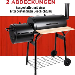 BBQ Collection 2-in-1 Smoker BBQ - Holzkohlegrill - Gartenküche Barbecue - Grill- und Räuchergrills - 104 x 58 x 114 cm 20