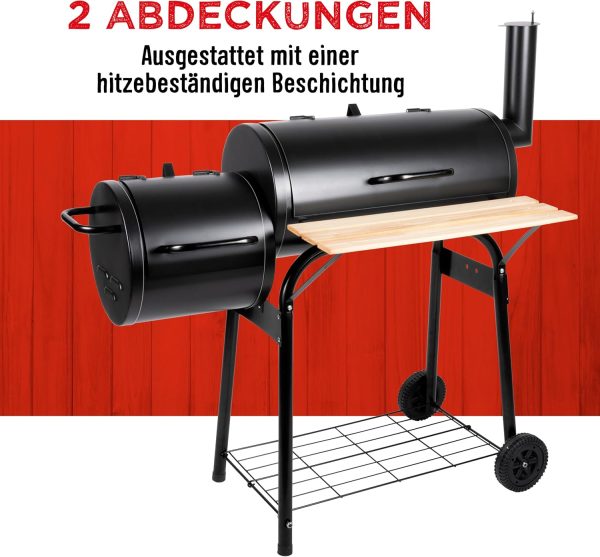 BBQ Collection 2-in-1 Smoker BBQ - Holzkohlegrill - Gartenküche Barbecue - Grill- und Räuchergrills - 104 x 58 x 114 cm 7