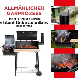 BBQ Collection 2-in-1 Smoker BBQ - Holzkohlegrill - Gartenküche Barbecue - Grill- und Räuchergrills - 104 x 58 x 114 cm 22
