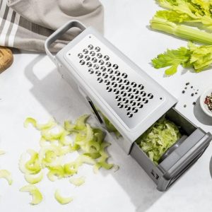 ZWILLING Z-Cut Vierkantreibe, Multifunktional, Edelstahlklinge, Kunststoffgehäuse, Zwei-Wege-Reibtechnologie, Grau 30