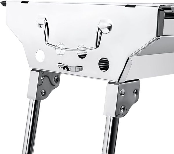 AGM Holzkohlegrill Camping Grill Holzkohle,Klappgrill Tragbarer Grill,Für Camping Garten Picknick Party, 73x 33x 71 cm, für 5-10 Personen 2