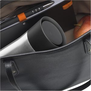 WMF Impulse Isolierbecher 350 ml, Thermobecher mit Automatikverschluss, 360°-Trinköffnung, Kaffeebecher to go hält Getränke 8h heiß/12h kalt, silber 20