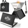 JIMMY BURNS Campinggrill Holzkohle Edelstahl | [Notebook Design] | für 2-4 Personen | Barbecue Klappgrill für Camping, Outdoor, Reise, Festival, Picknick | inkl. Grill Zubehör 11