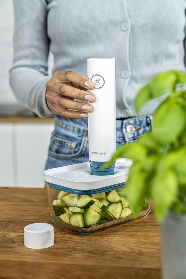 ZWILLING Fresh & Save Vakuum Starterset, Glas, 7-teilig, inkl. Dose, Pumpe und Beutel, La Mer 6