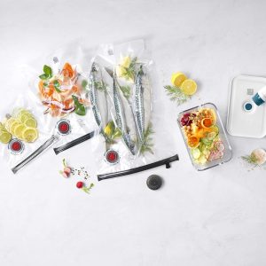 ZWILLING Fresh & Save Vakuum Starterset, Glas, 7-teilig, inkl. Dose, Pumpe und Beutel, La Mer 22