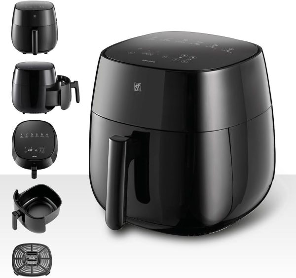 ZWILLING Air Fryer / Heißluftfritteuse, 4 L, 6 Programme, 1.400 Watt, Frittieren, Garen und Backen ohne Fett, inkl. Rezeptbuch, Schwarz 2