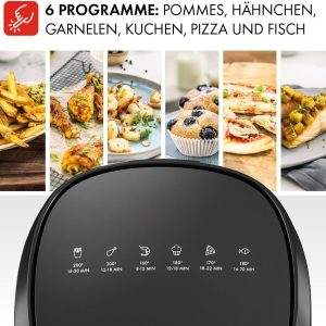 ZWILLING Air Fryer / Heißluftfritteuse, 4 L, 6 Programme, 1.400 Watt, Frittieren, Garen und Backen ohne Fett, inkl. Rezeptbuch, Schwarz 18