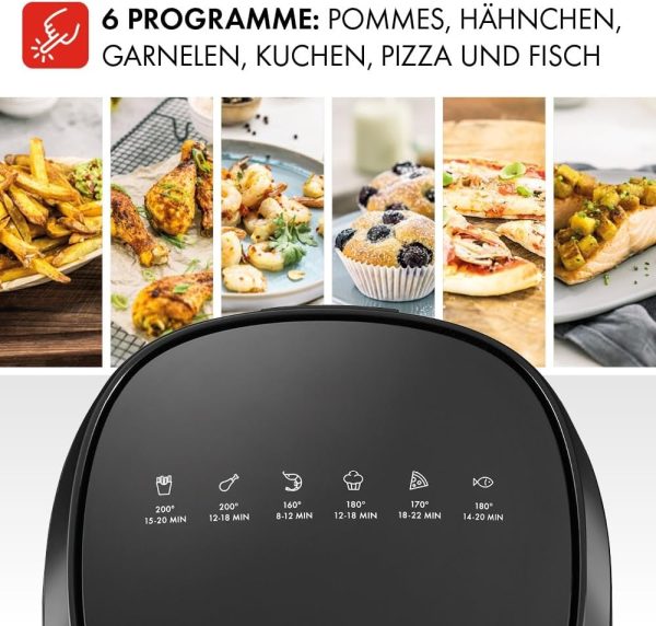 ZWILLING Air Fryer / Heißluftfritteuse, 4 L, 6 Programme, 1.400 Watt, Frittieren, Garen und Backen ohne Fett, inkl. Rezeptbuch, Schwarz 6