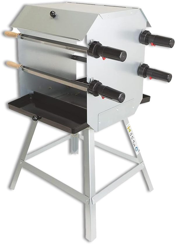 ACTIVA Mutzbratengrill I Premium Mangal Grill inkl. inkl. batteriebetriebem Motor & Spieße I Robuster Holzgrill für ein einzigartiges Grillerlebnis, aus Legierter Stahl 1