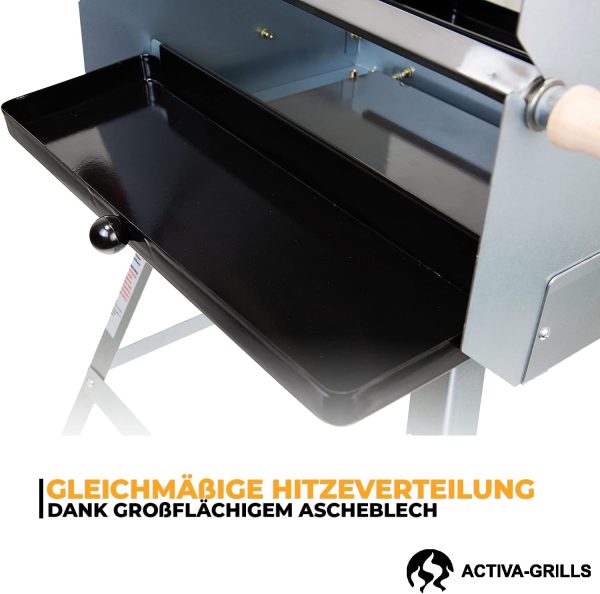 ACTIVA Mutzbratengrill I Premium Mangal Grill inkl. inkl. batteriebetriebem Motor & Spieße I Robuster Holzgrill für ein einzigartiges Grillerlebnis, aus Legierter Stahl 3