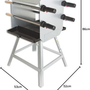 ACTIVA Mutzbratengrill I Premium Mangal Grill inkl. inkl. batteriebetriebem Motor & Spieße I Robuster Holzgrill für ein einzigartiges Grillerlebnis, aus Legierter Stahl 18