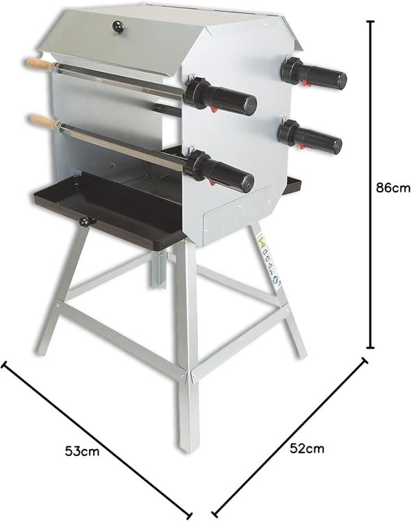 ACTIVA Mutzbratengrill I Premium Mangal Grill inkl. inkl. batteriebetriebem Motor & Spieße I Robuster Holzgrill für ein einzigartiges Grillerlebnis, aus Legierter Stahl 7