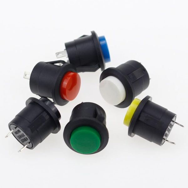 AELFIE 6 Stück 16 mm Reset-Druckknopfschalter Rundschalter 6 A 125 V/3 A 250 VAC (Farbe: Grün) 1