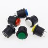 AELFIE 6 Stück 16 mm Reset-Druckknopfschalter Rundschalter 6 A 125 V/3 A 250 VAC (Farbe: Gelb) 14