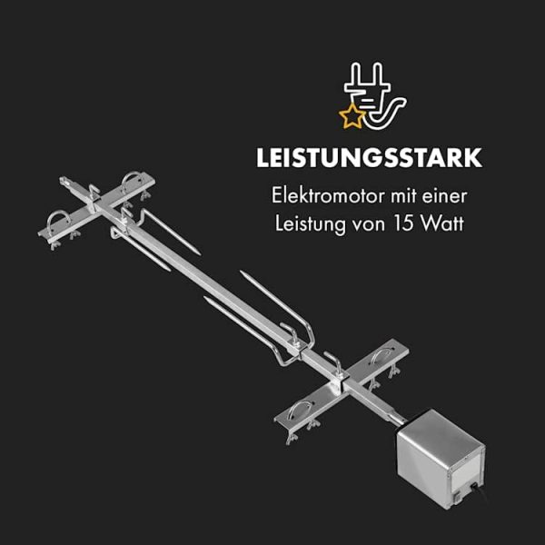 Klarstein 2-in-1 Rotisserie Grill mit Motor, Grill mit Drehspieß, Großer Spießgrill für Spanferkel, Grill mit Sichtfenster, Spieß Grill mit Edelstahl-Rost, Großer Holzkohlegrill mit Bodenrollen 5