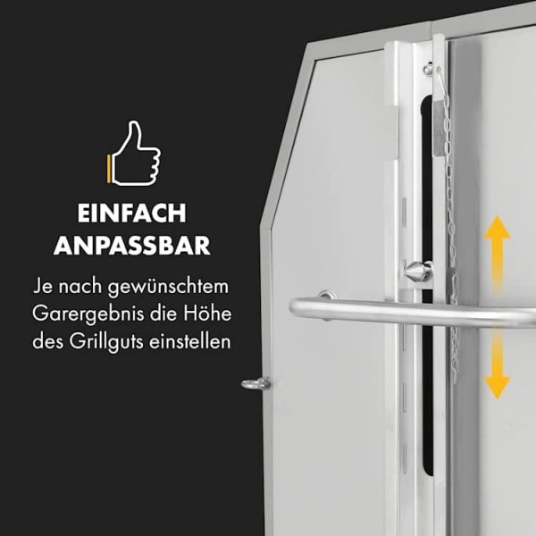 Klarstein 2-in-1 Rotisserie Grill mit Motor, Grill mit Drehspieß, Großer Spießgrill für Spanferkel, Grill mit Sichtfenster, Spieß Grill mit Edelstahl-Rost, Großer Holzkohlegrill mit Bodenrollen 6