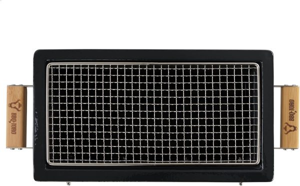 BBQ-Toro Keramik Tischgrill mit Holzunterlage | 50 x 23 x 17 cm | Hibachi Tischgrill ohne Strom | Schwarz | Minigrill, Tischgrill Holzkohle, Kohlegrill Camping Grill Holzkohle, Mini Grill Holzkohle 7