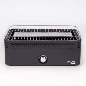 Aktive Tragbarer Holzkohlegrill, wiederaufladbar, rauchfrei, rechteckig, Tropfschutz, Maße 45 x 28 x 19 cm, inklusive Tragetasche, Terrassengrill, Balkon (63004) 14