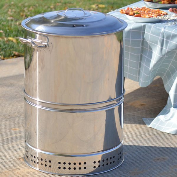 RIIGOOG Tragbarer Holzkohlegrill, große Kapazität, Edelstahl, geschmorter Grill, 360 °, Rundum-Grill-Werkzeuge für Terrasse, Hinterhof, Outdoor, Camping, Picknick, mit 50 Spießen 1